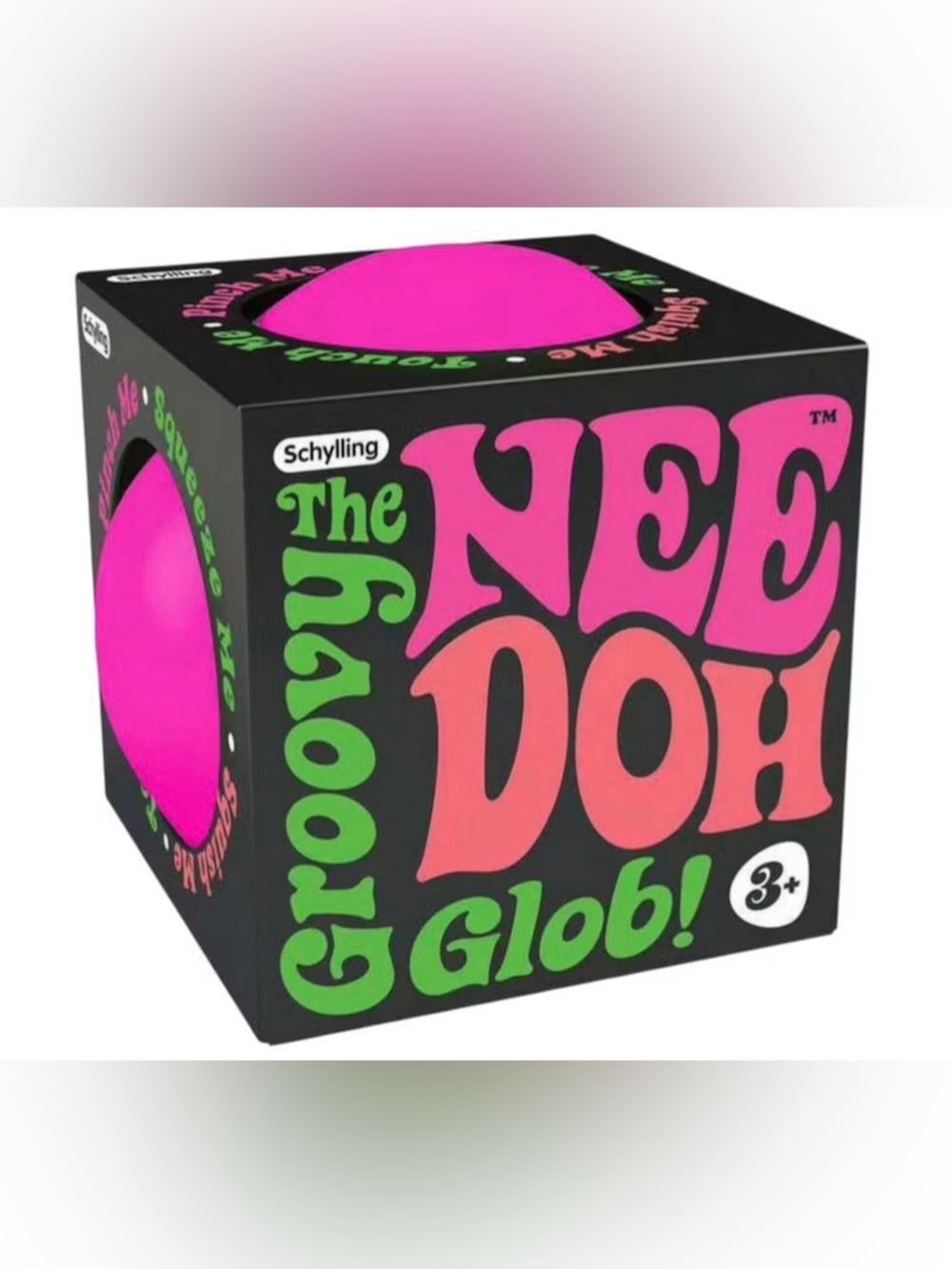 Schylling NeeDoh Groovy the Glob! Pink Stress Ball for Kids